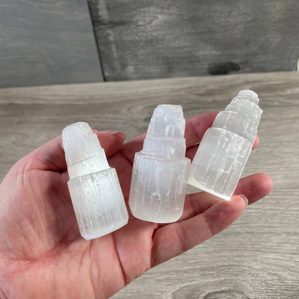 Selenite Tower Crystal: Small 2 inch +