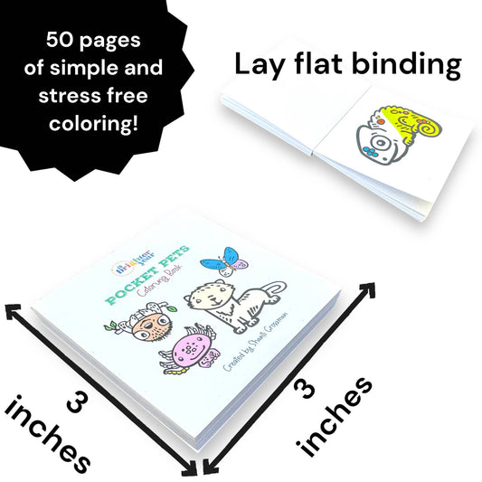 Coloring Book for Adult - Mini 3x3: 50 Pages Pocket Pets Animal Designs