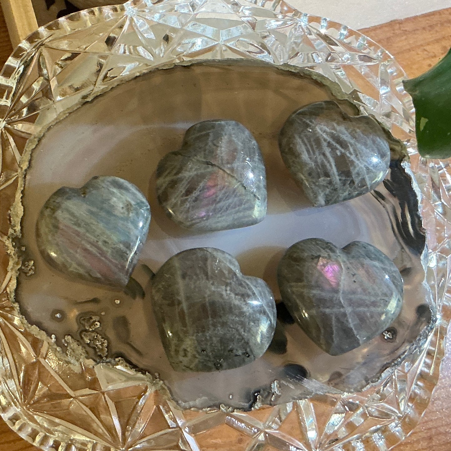 Labradorite Heart - Sunset Flash