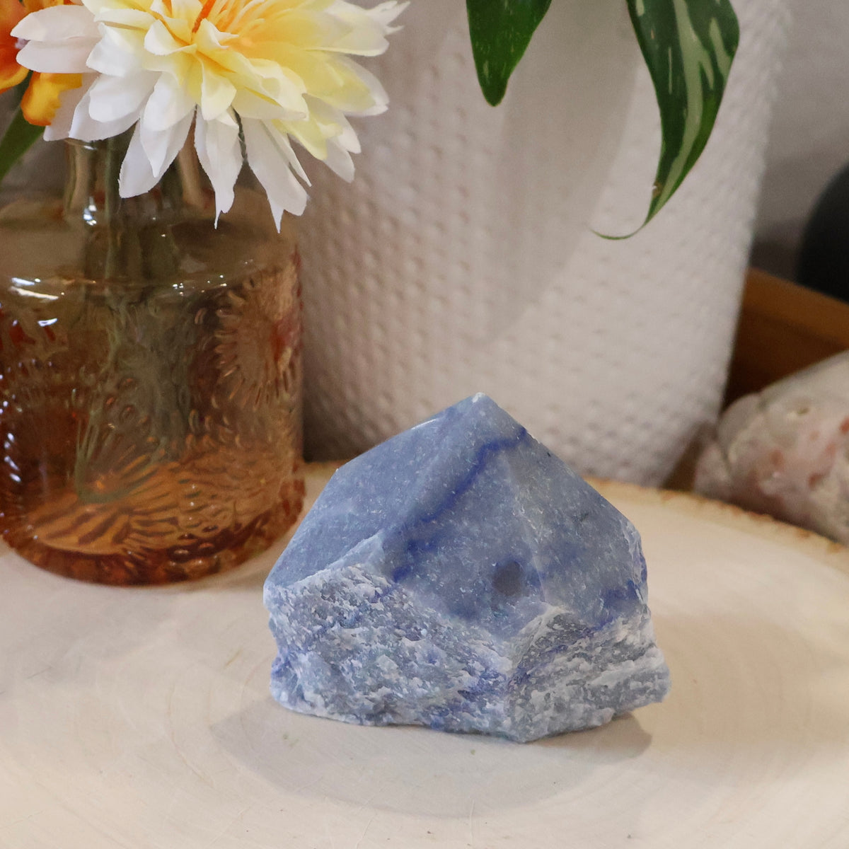 Blue Aventurine Polished Point with Raw Edges