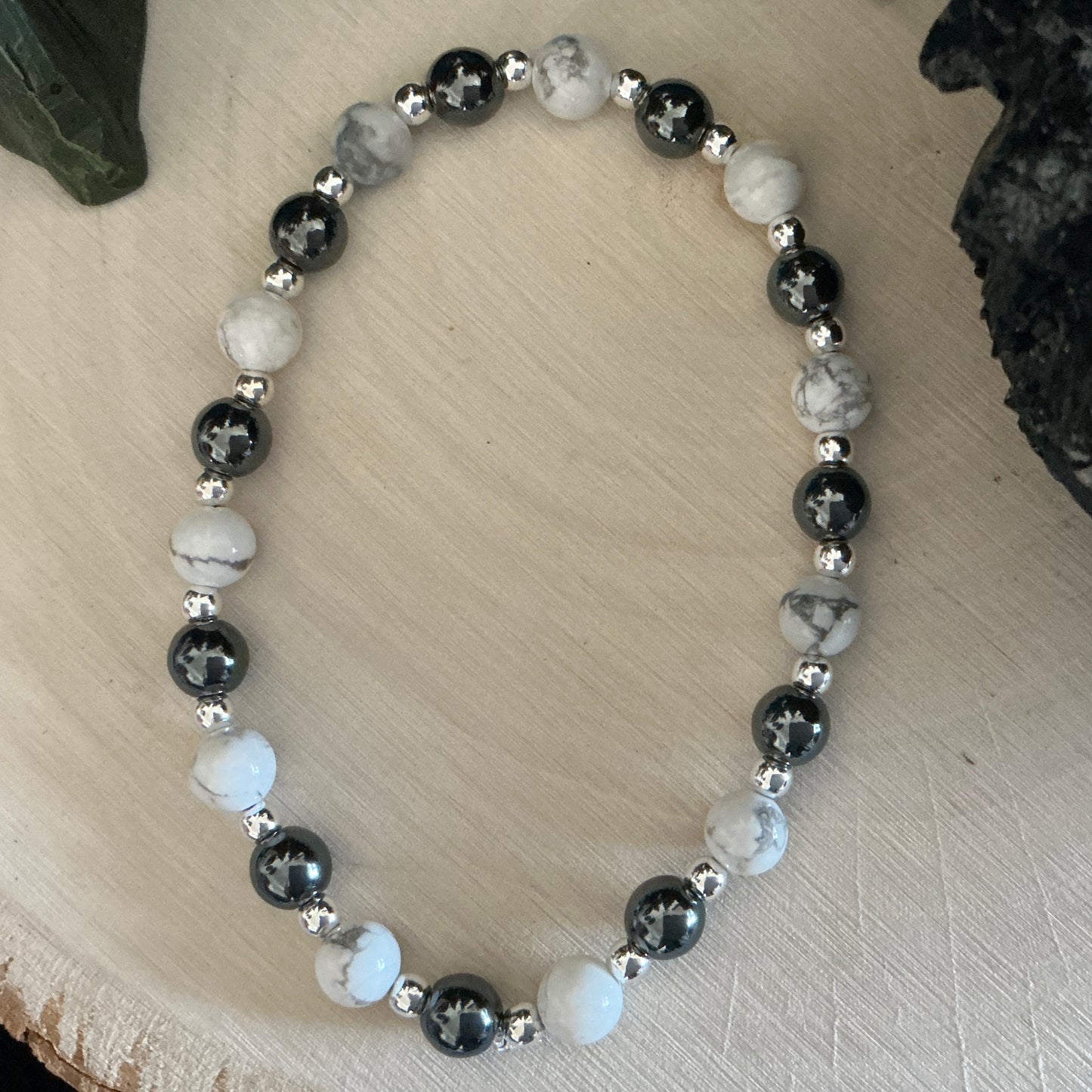 Hematite and Howlite Bracelet
