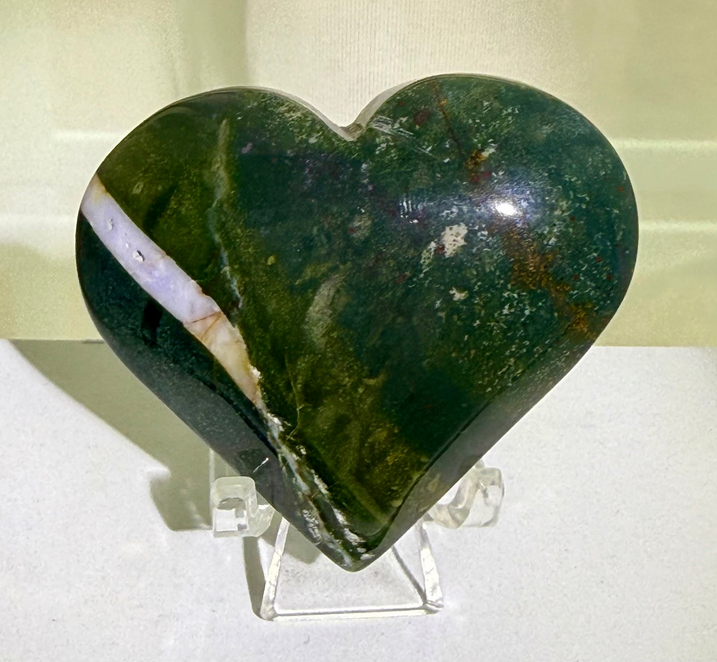 Ocean Jasper Heart with Stand
