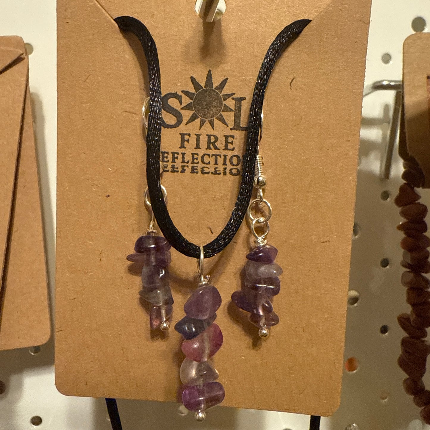 Rainbow Fluorite Necklace & Earring Set