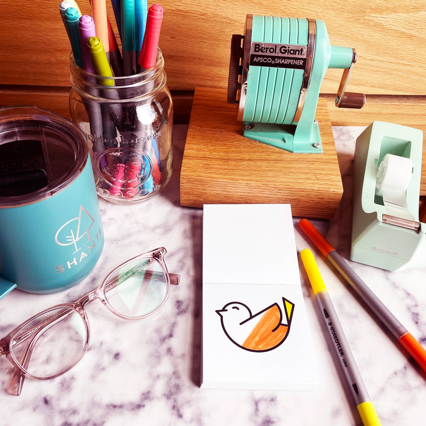 Coloring Book for Adults - Mini 3x3: 50 Pages Birds Bugs and Botany