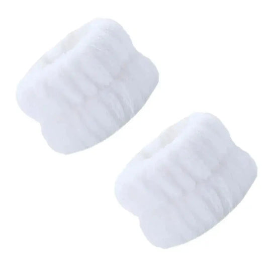 Soft Plush Washable Wristbands for Skincare Routine: White