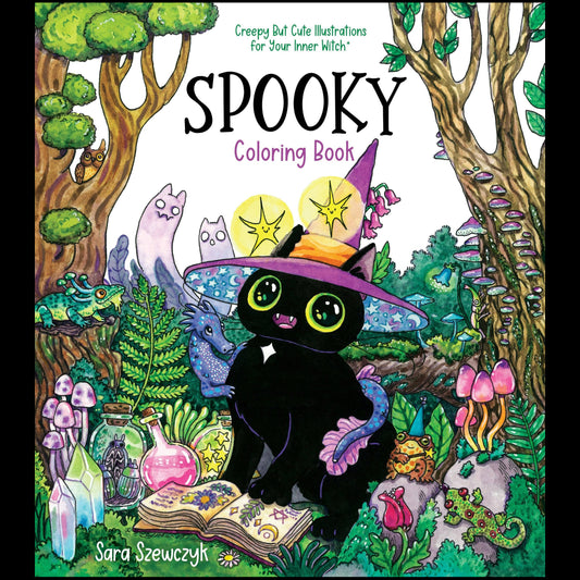 Spooky Coloring Book: Creepy Cute Illustrations For Witches