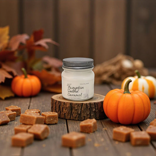 Pumpkin Salted Caramel | Hand-Poured Soy Candle | Farmhouse: 8oz Candle