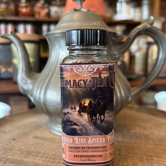Holiday Sleigh Ride in snow Spiced Pear Winter Warming Tea