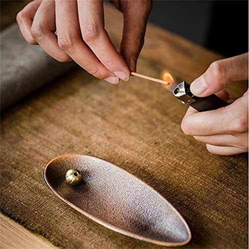 Elegant Leaf-Shaped Copper Incense Holder – 5.5" x 2"