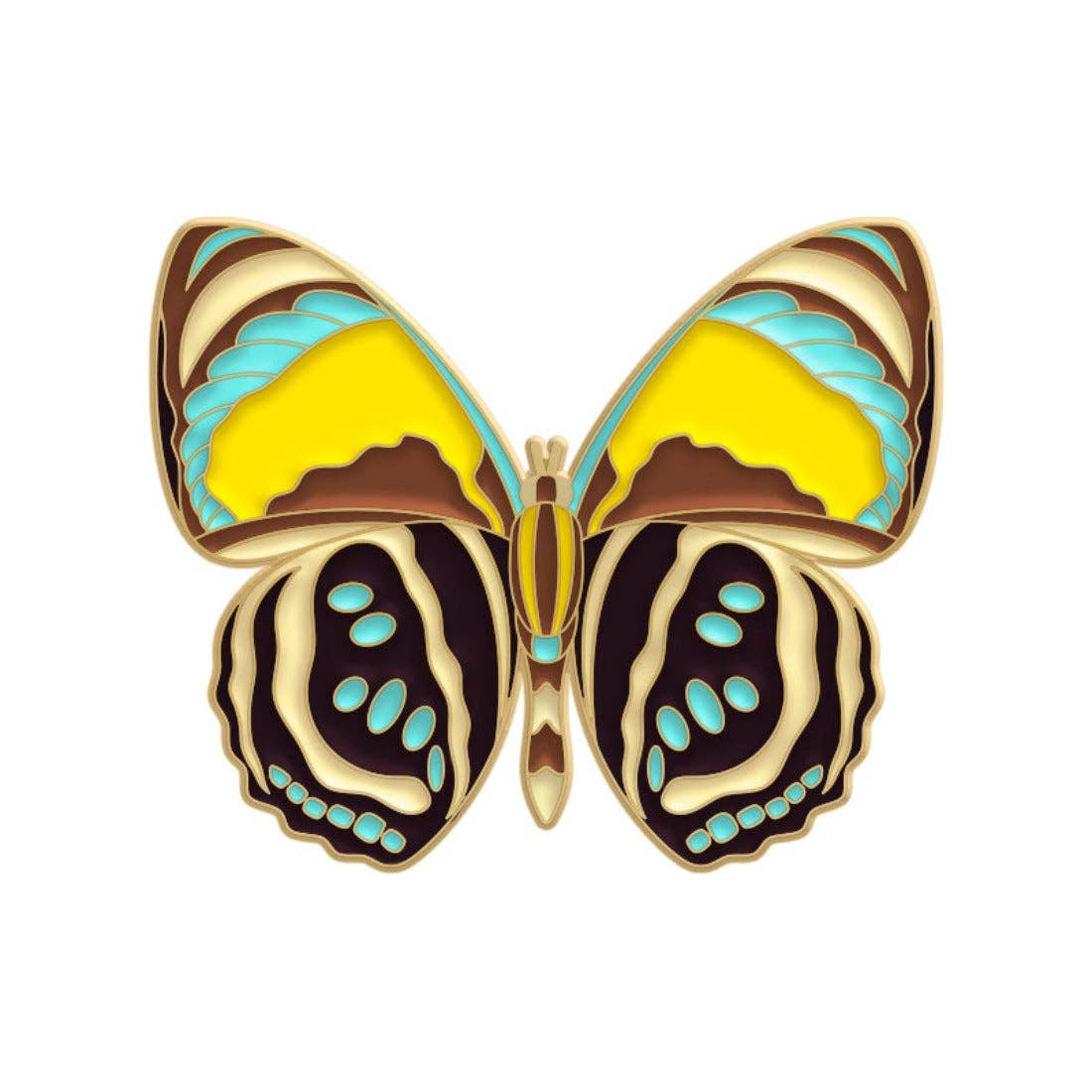 Vibrant Butterfly Enamel Pins: Green