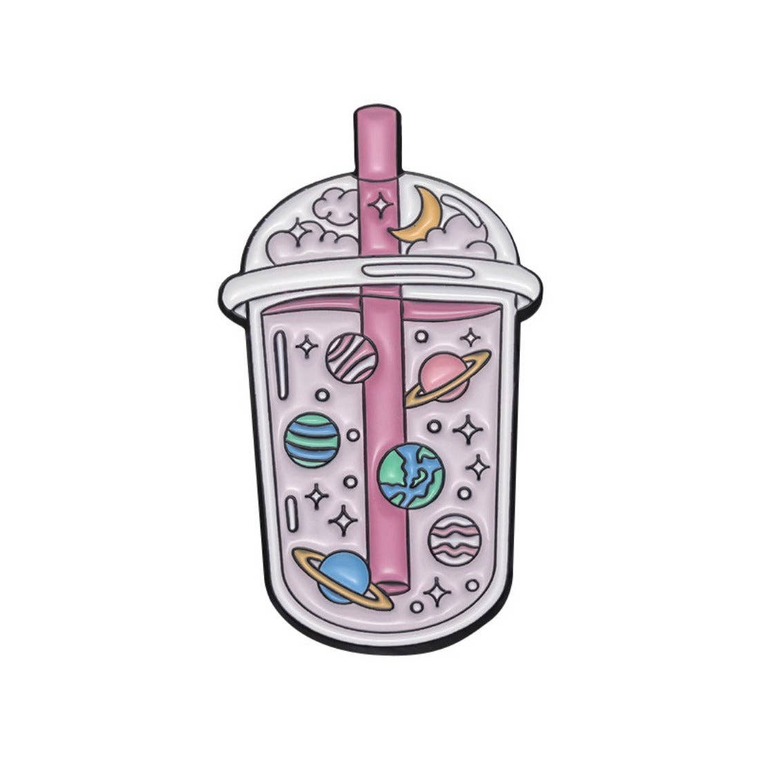 Whimsical Potion & Planet Enamel Pin: Purple