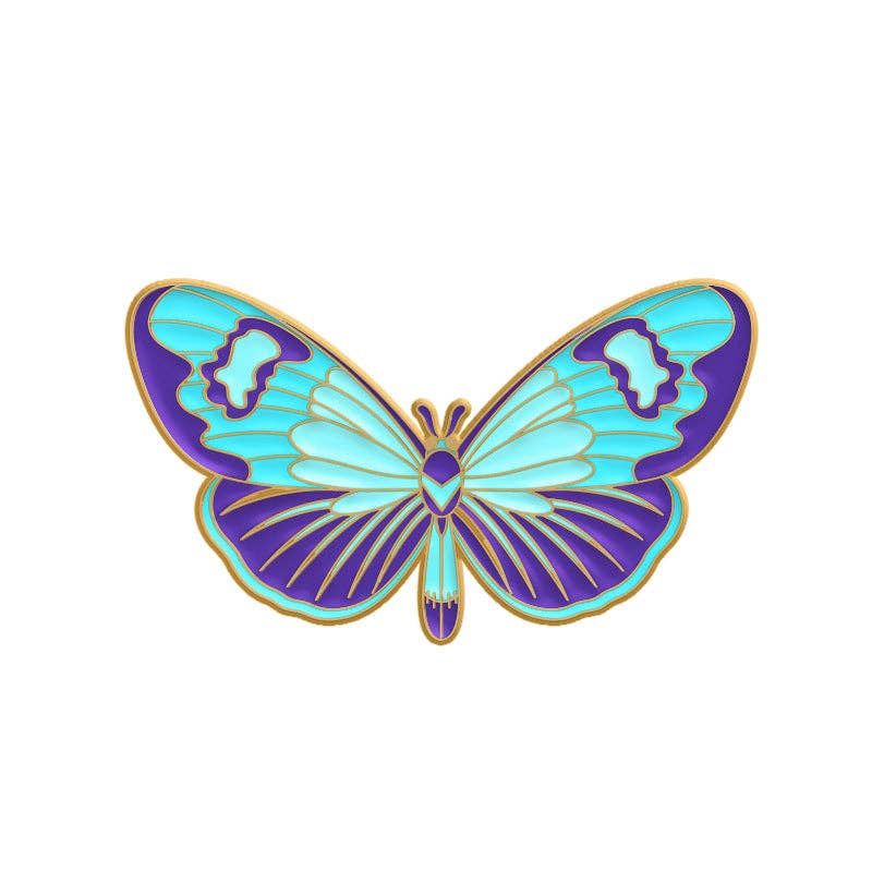 Pellic - Vibrant Butterfly Enamel Pins: Brown