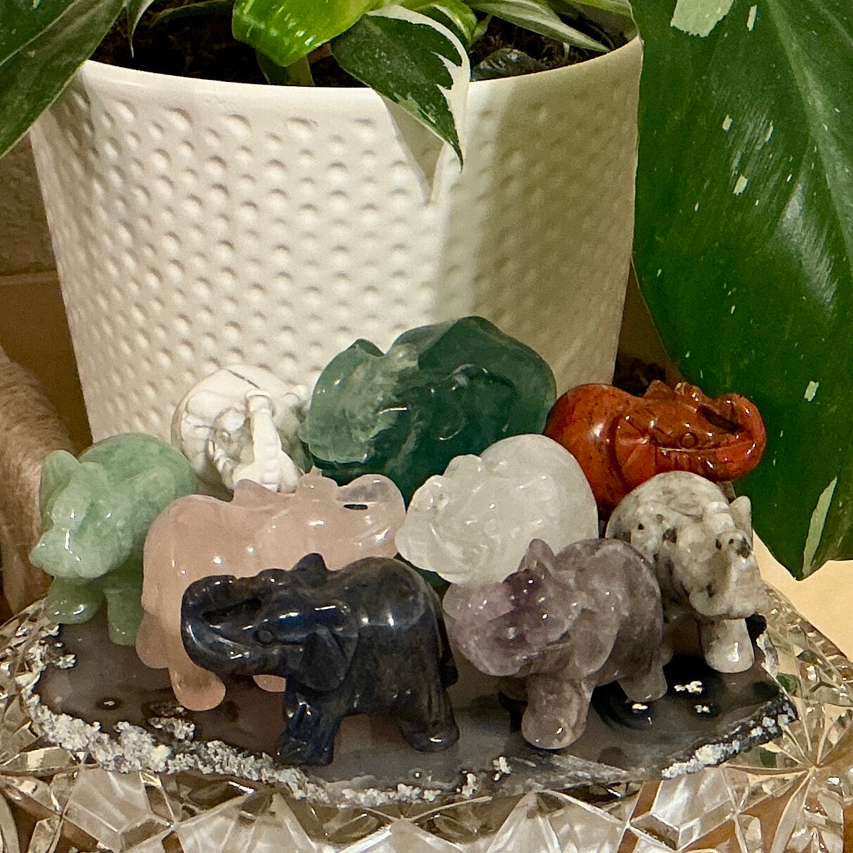 Crystal Elephant Carving