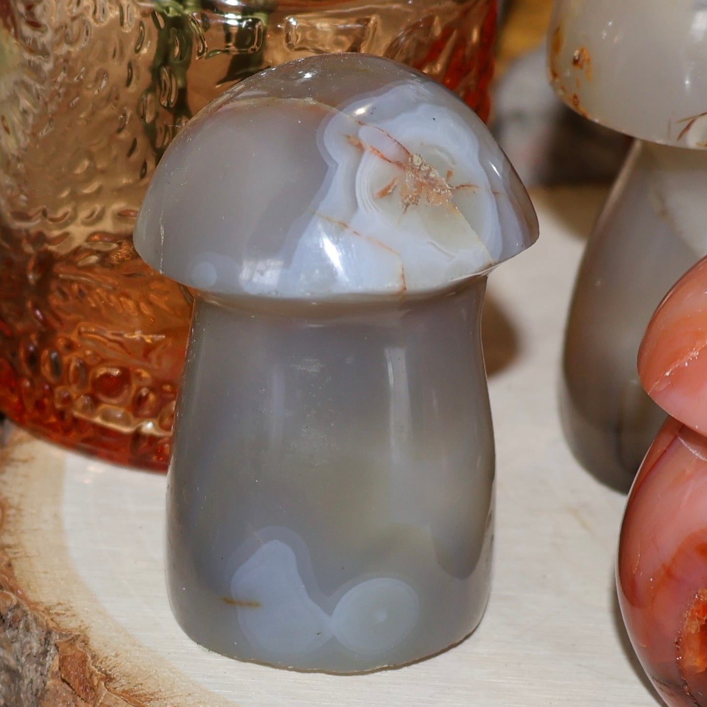 Crystal Mushroom Carvings