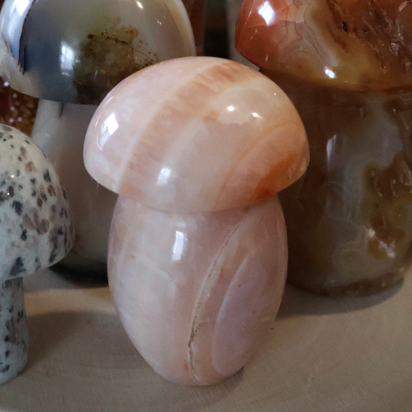 Crystal Mushroom Carvings