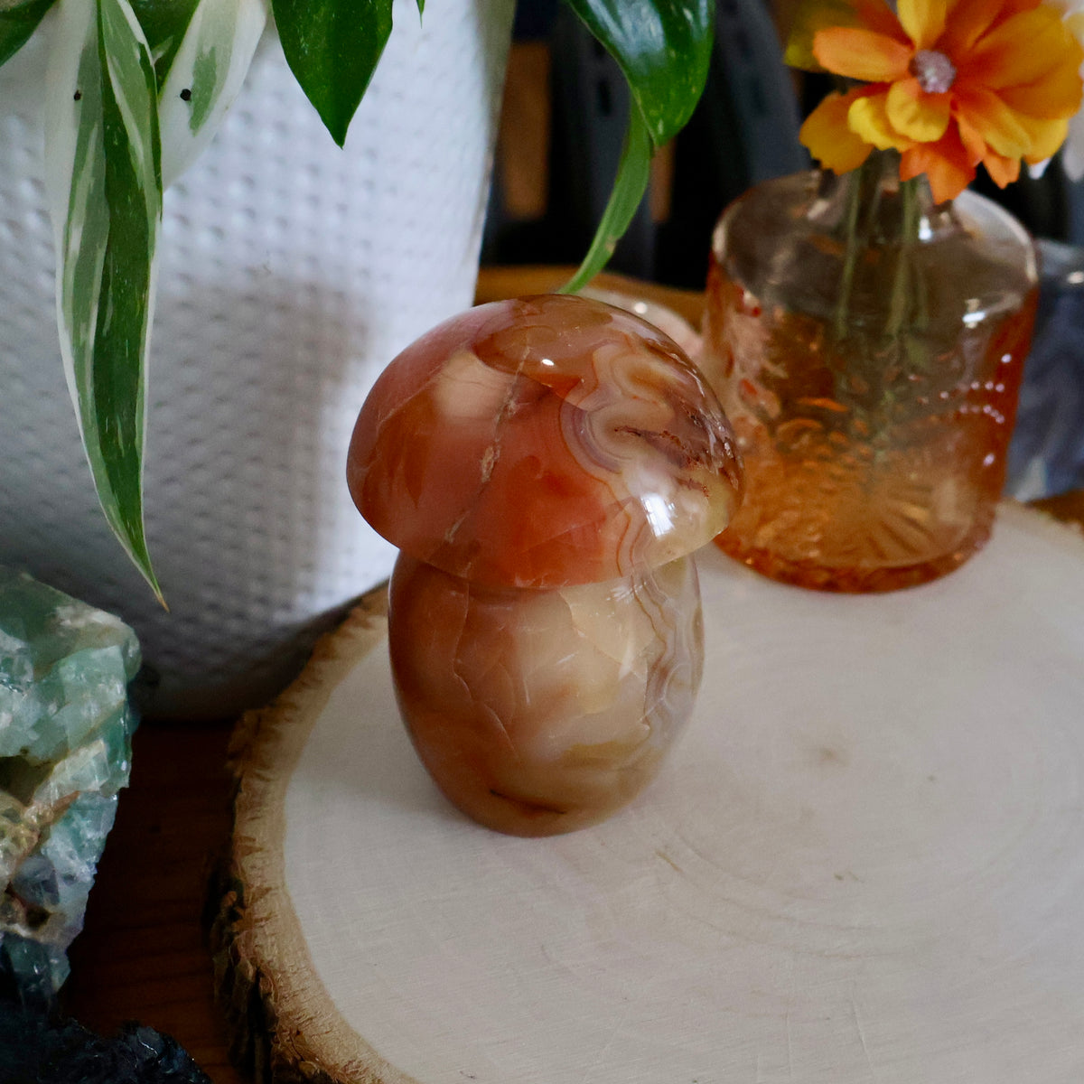 Crystal Mushroom Carvings