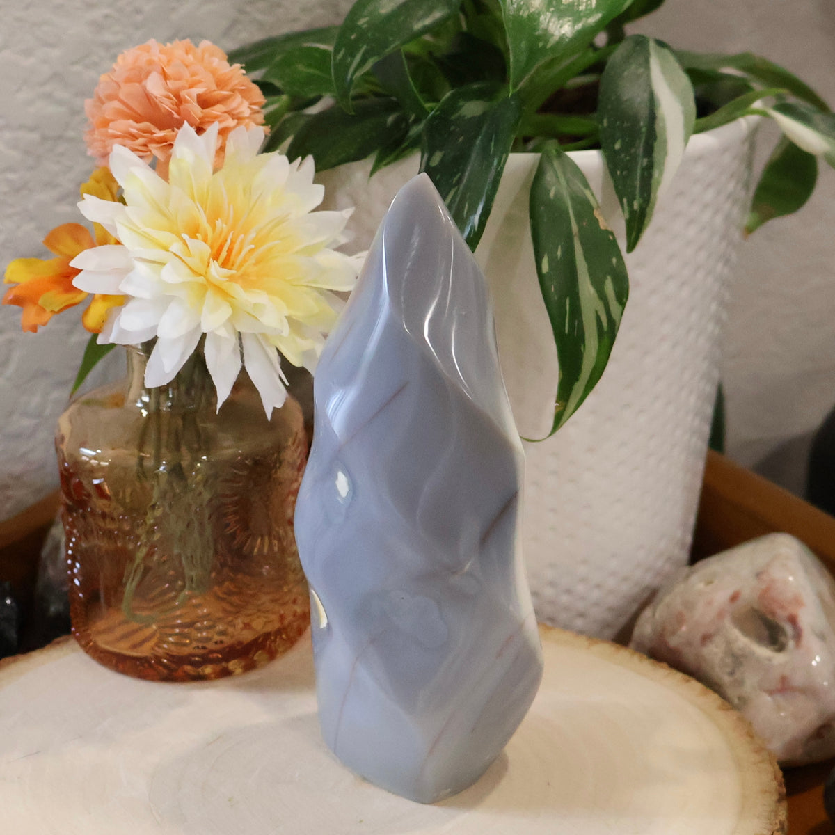 Orca Agate Flame Carving