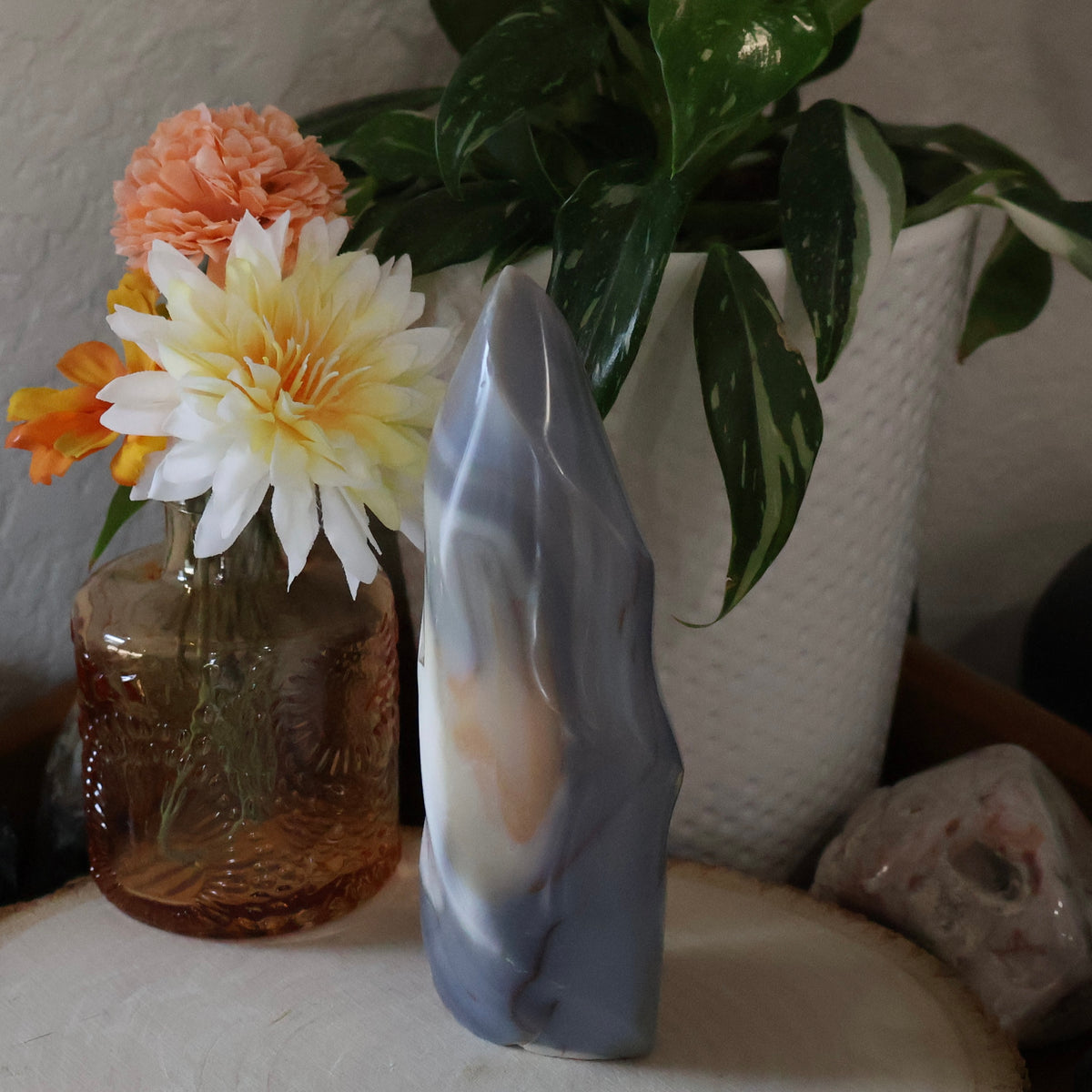 Orca Agate Flame Carving