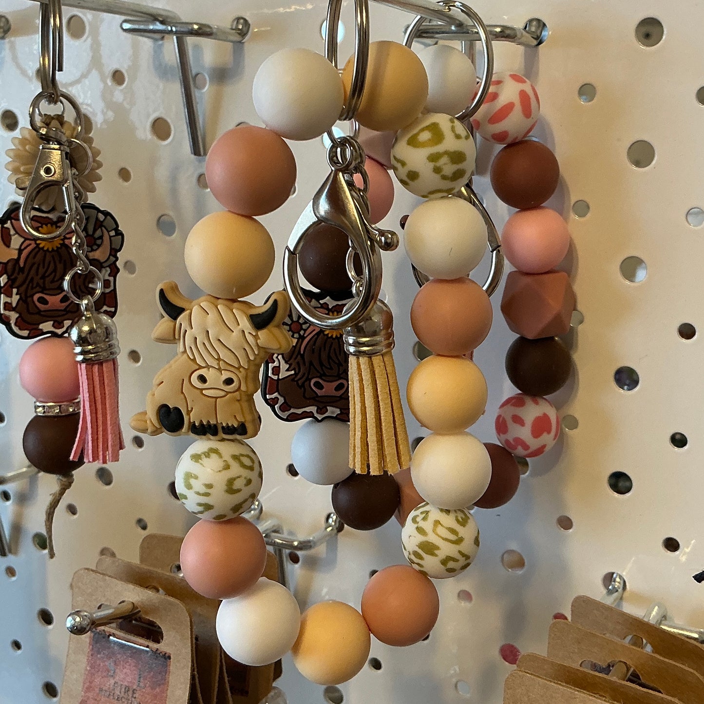 Highland Cow Wristlet Keychain