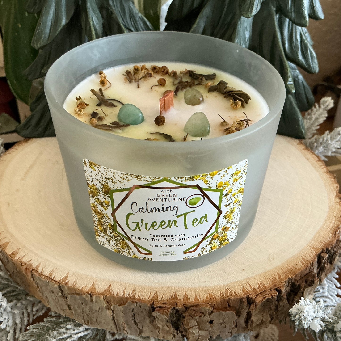 Green Tea Wood-Wicked Candle
