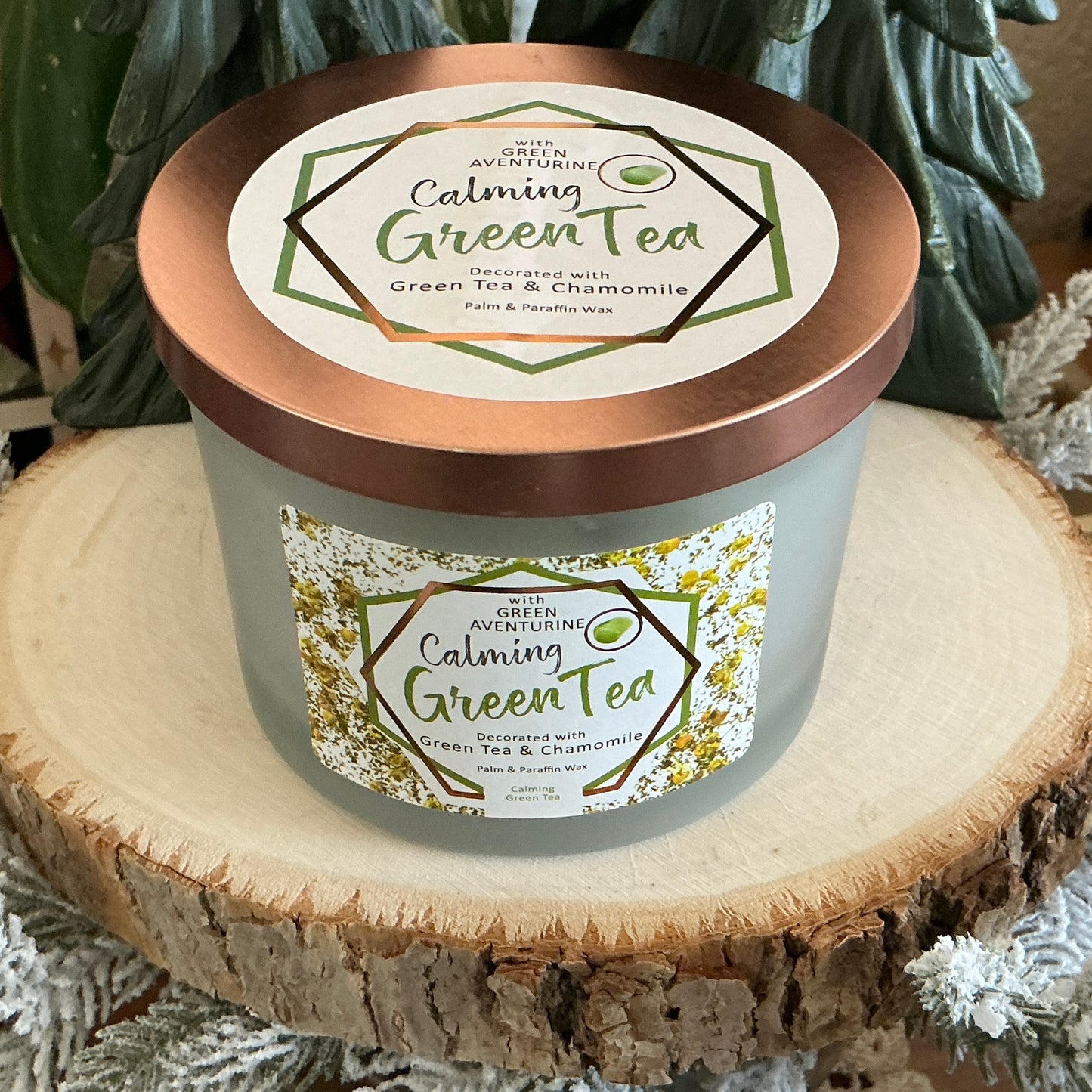 Green Tea Wood-Wicked Candle