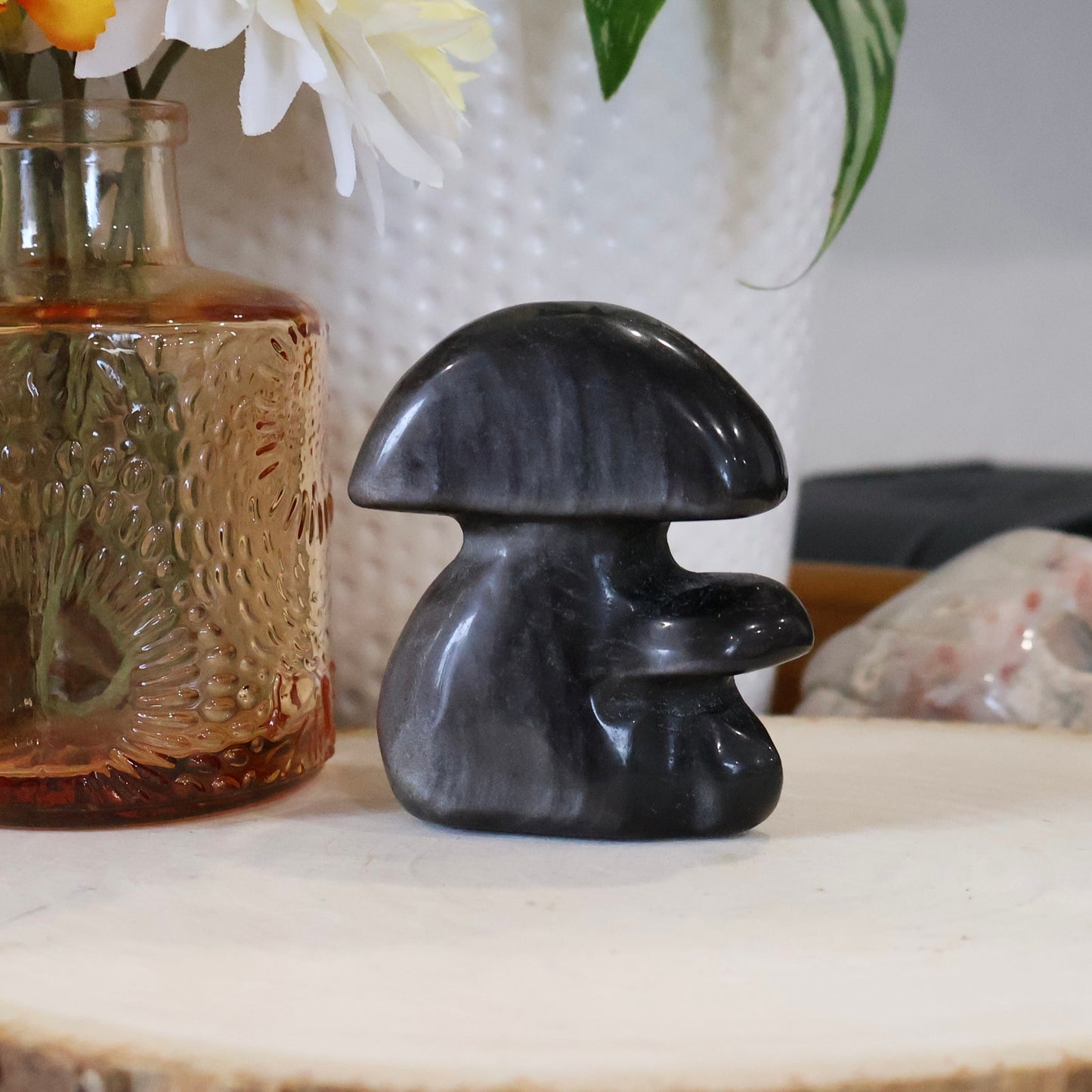 Crystal Mushroom Carvings