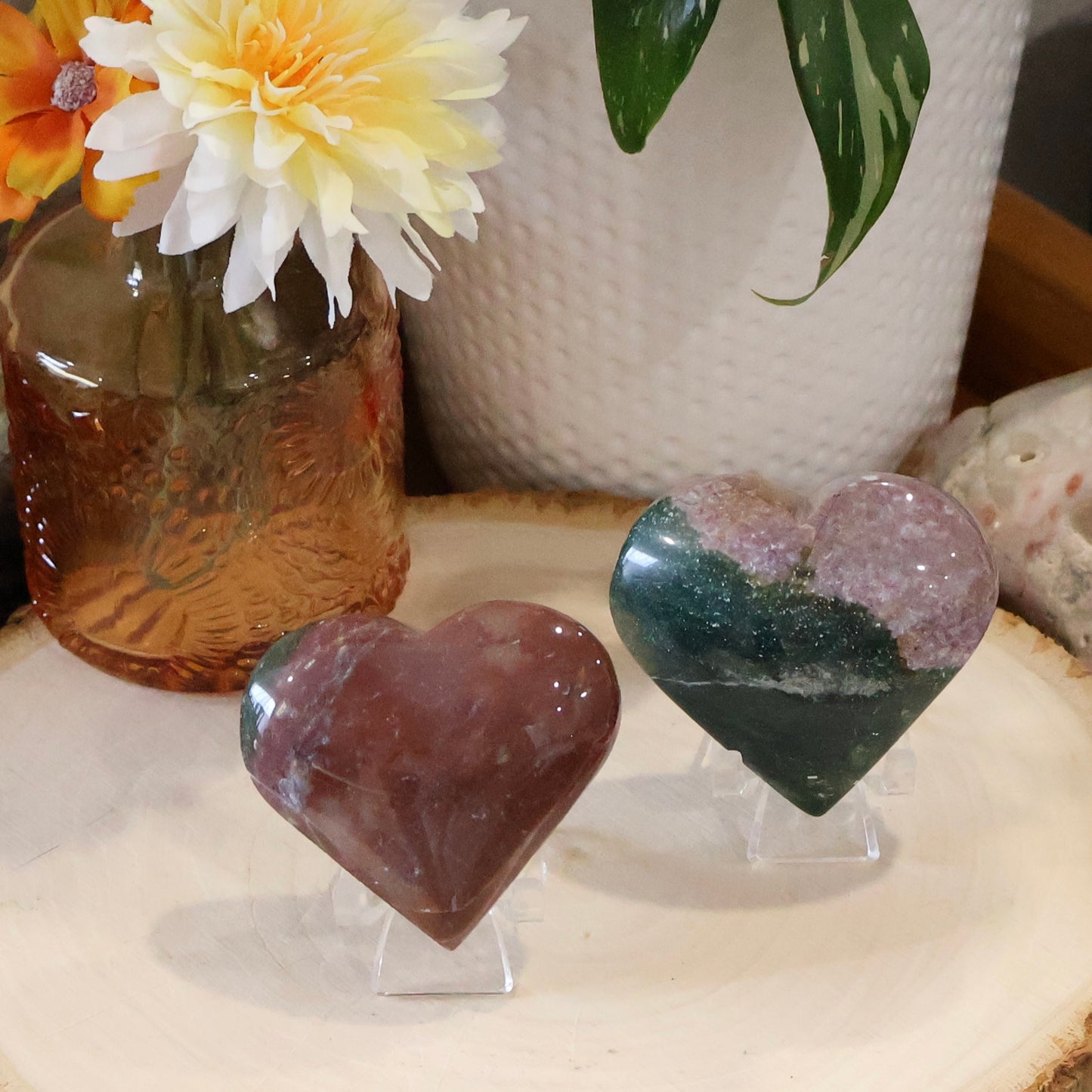 Ocean Jasper Heart Carving