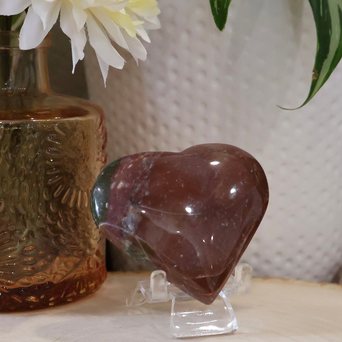 Ocean Jasper Heart Carving