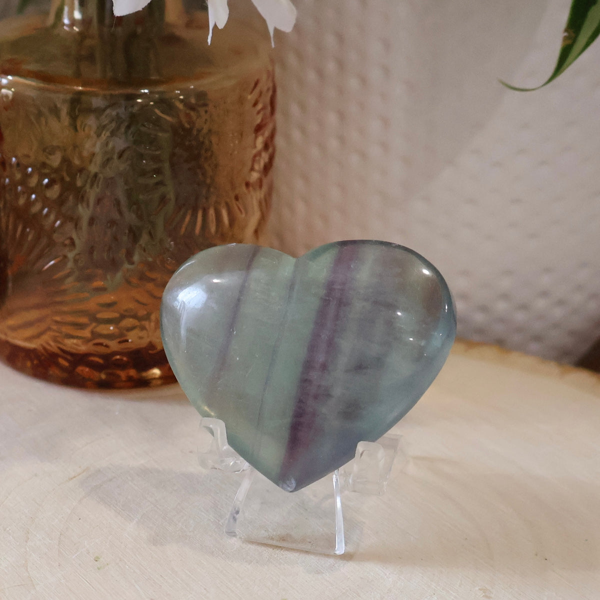 Candy Fluorite Heart Carving
