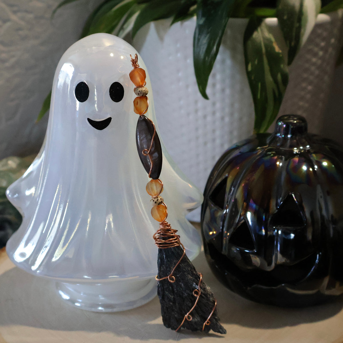 Black Kyanite & Gemstone Witch’s Brooms
