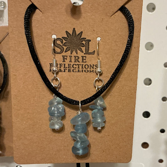 Aquamarine Necklace and Earring Set
