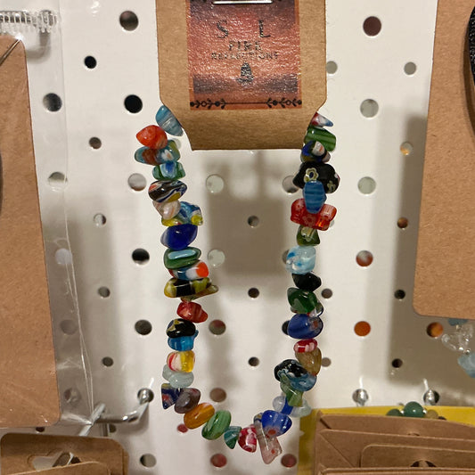 Millefiori Glass Chip Bracelet