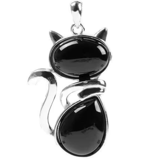 Cat Pendant - Natural Gemstone