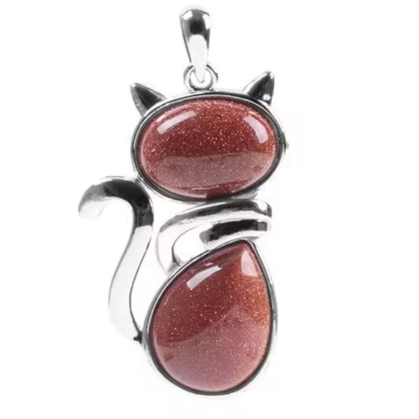 Cat Pendant - Natural Gemstone