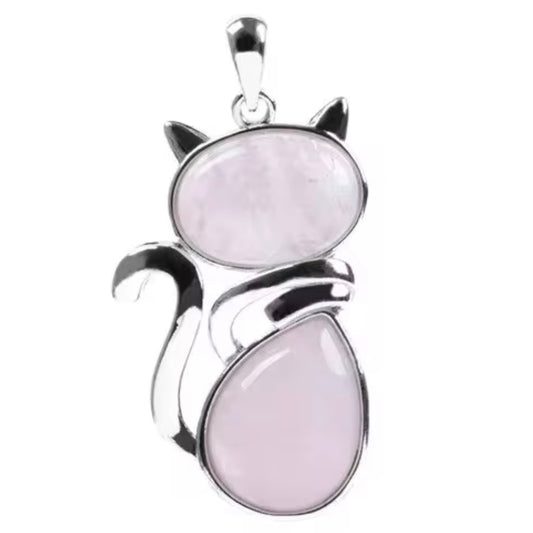 Cat Pendant - Natural Gemstone