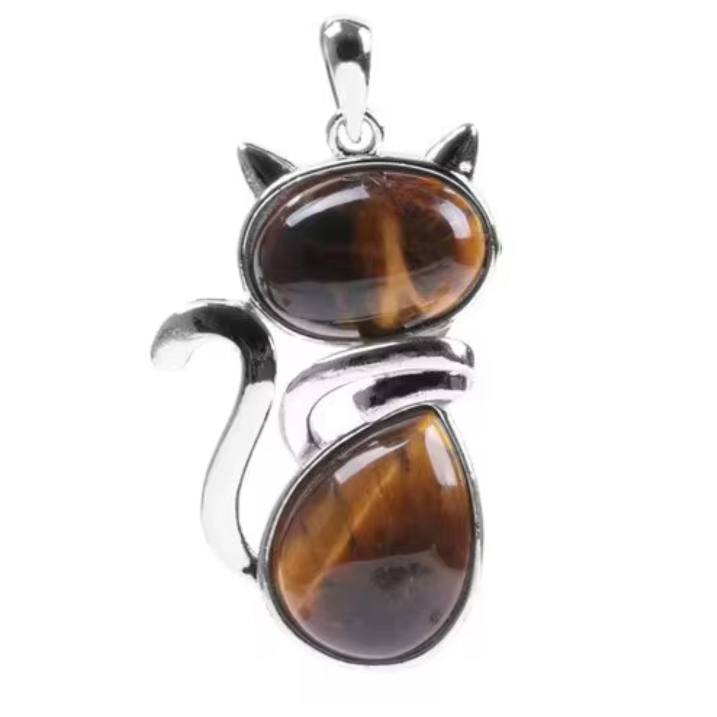 Cat Pendant - Natural Gemstone