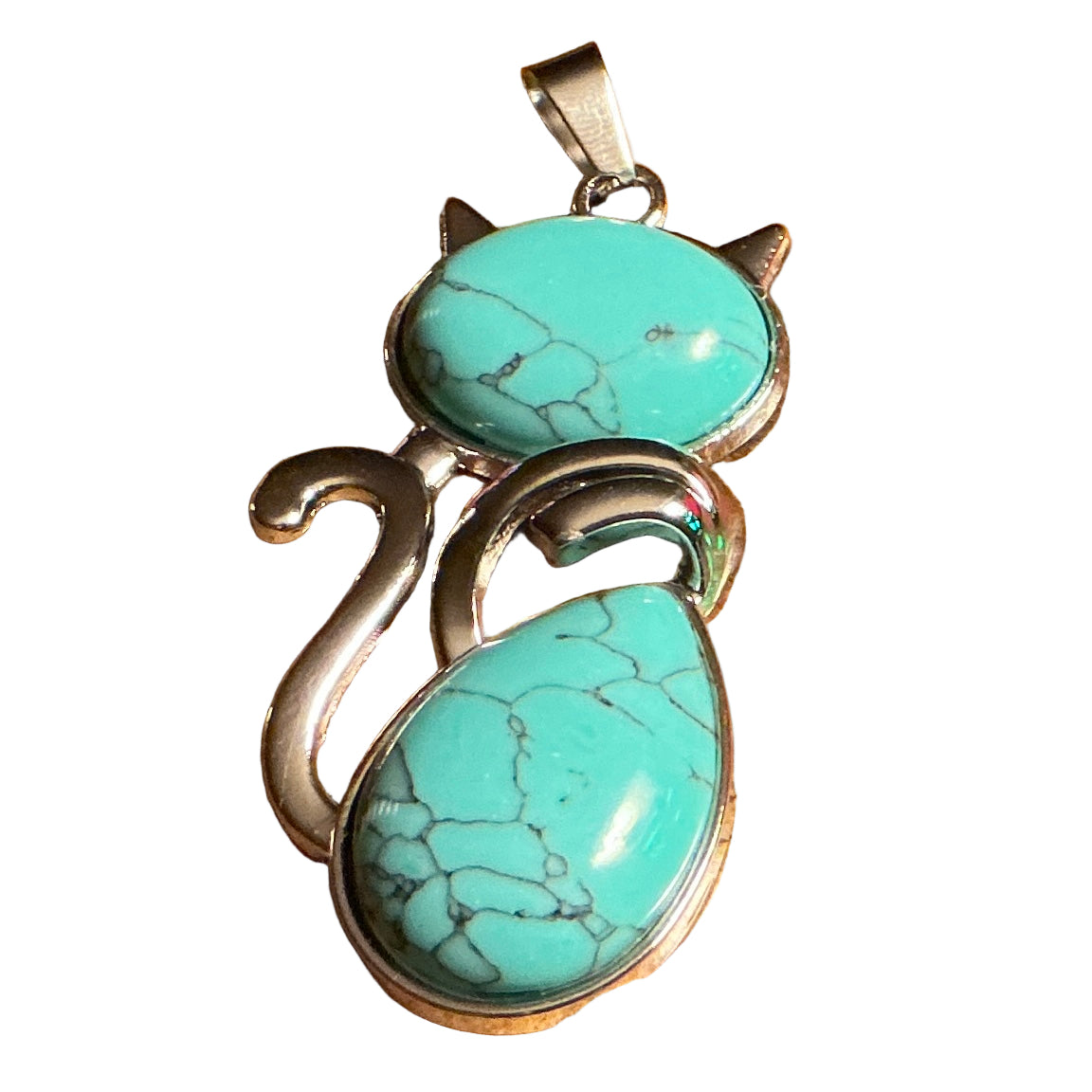 Cat Pendant - Natural Gemstone