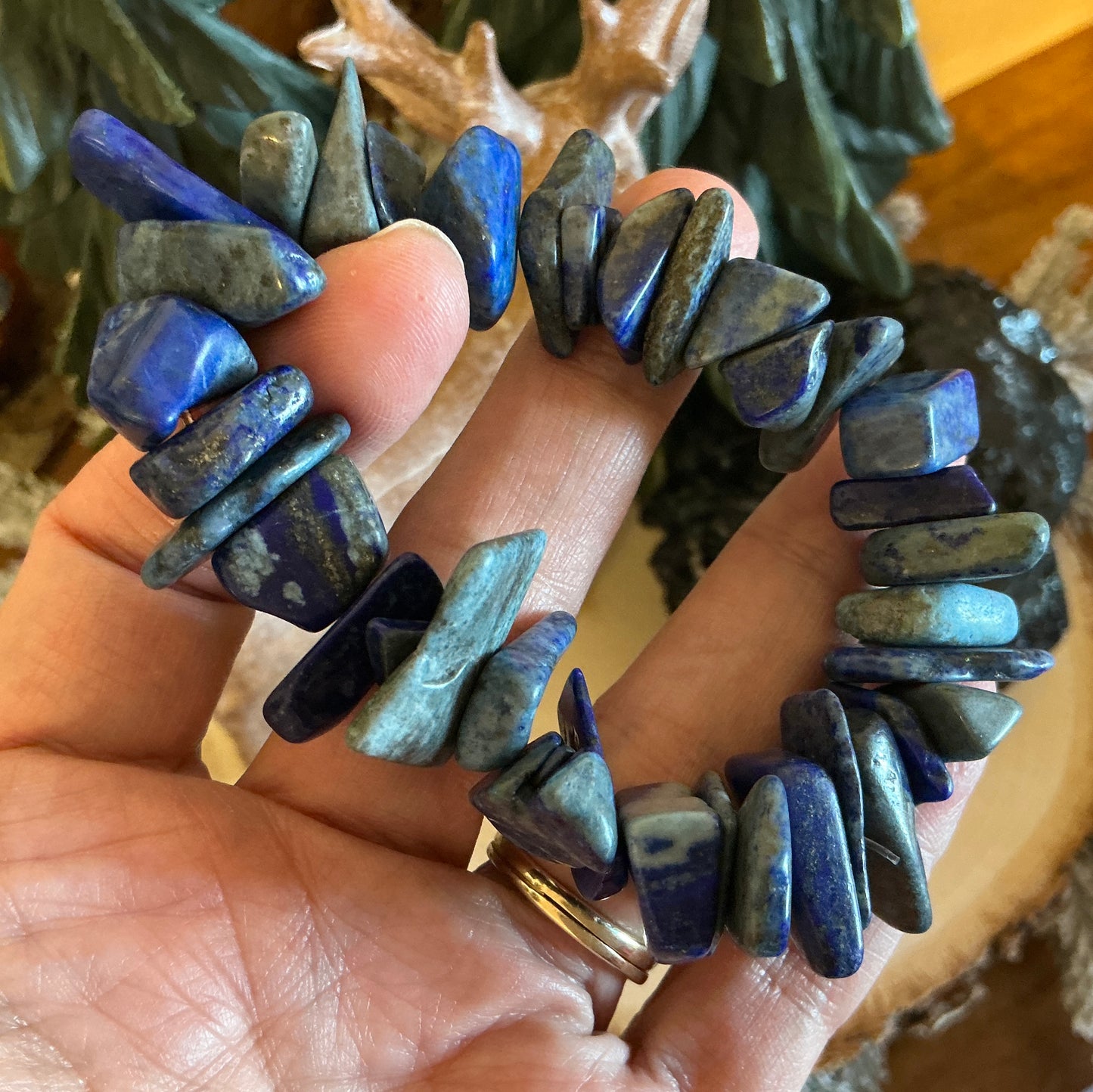 Lapis Lazuli X-Large Chip Bracelet