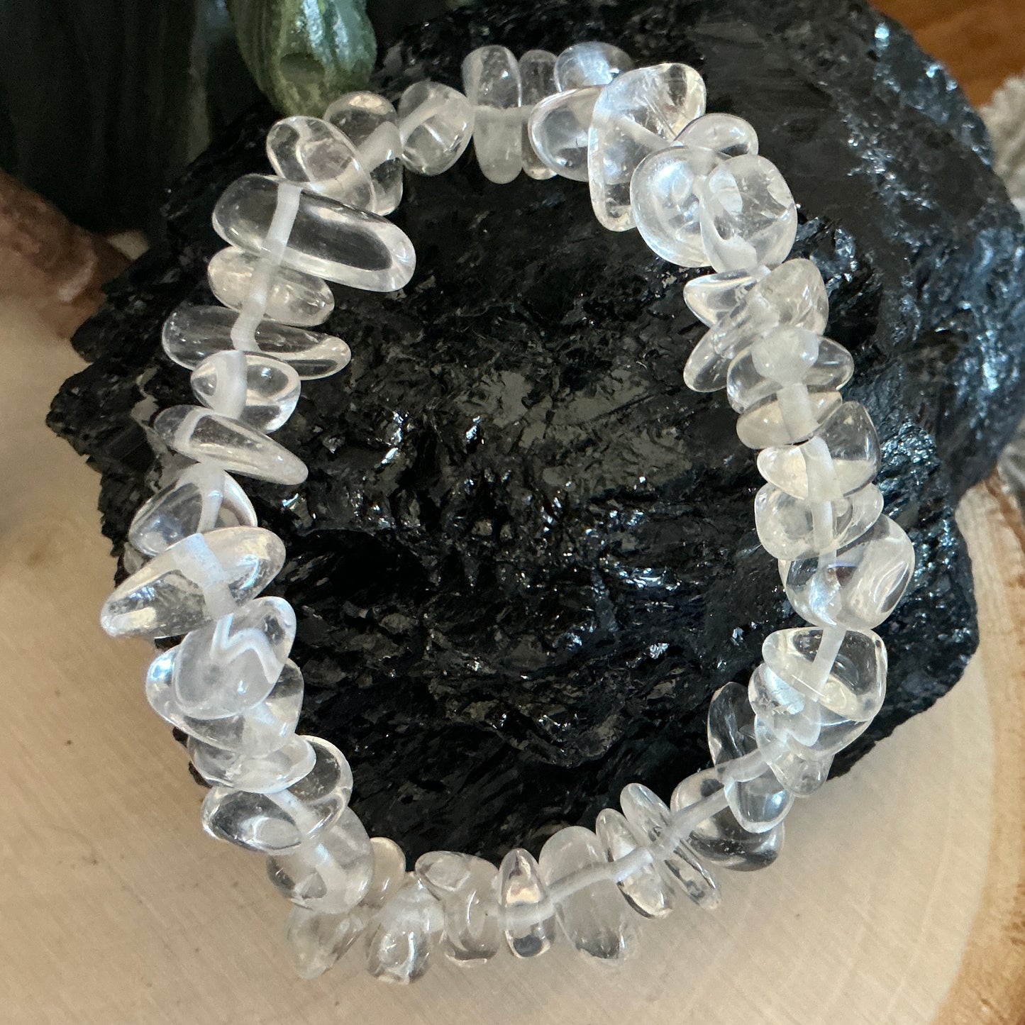 Clear Quartz Large Chip Bracelet
