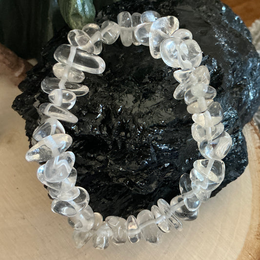 Clear Quartz Large Chip Bracelet