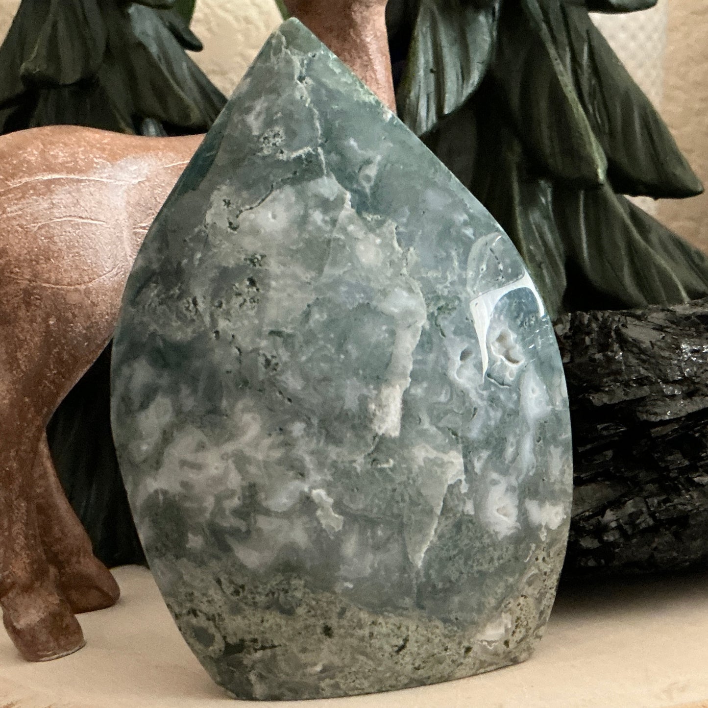 Moss Agate Teardrop