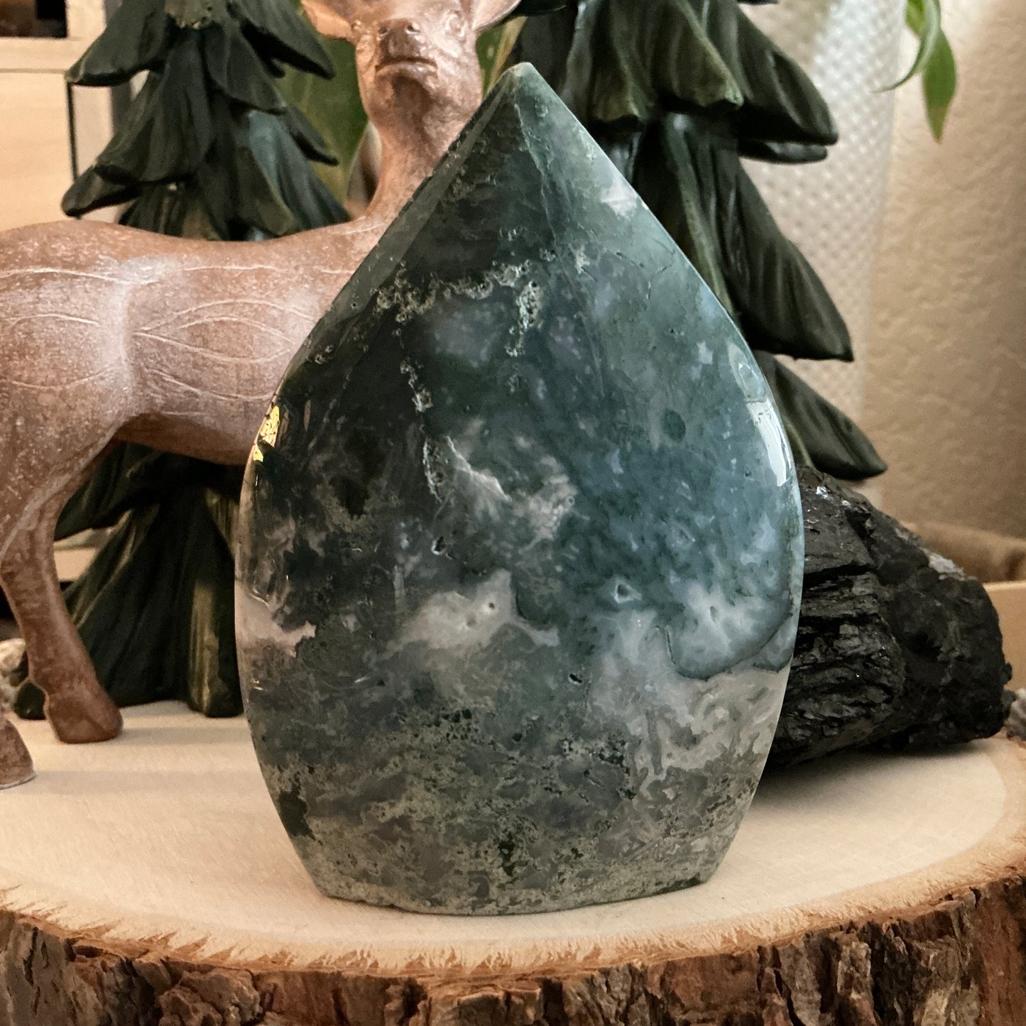 Moss Agate Teardrop