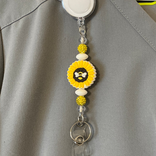 Bee in Flower Badge Reel