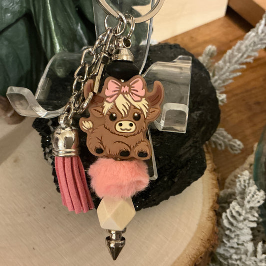 Highland Cow Bag Charm / Keychain