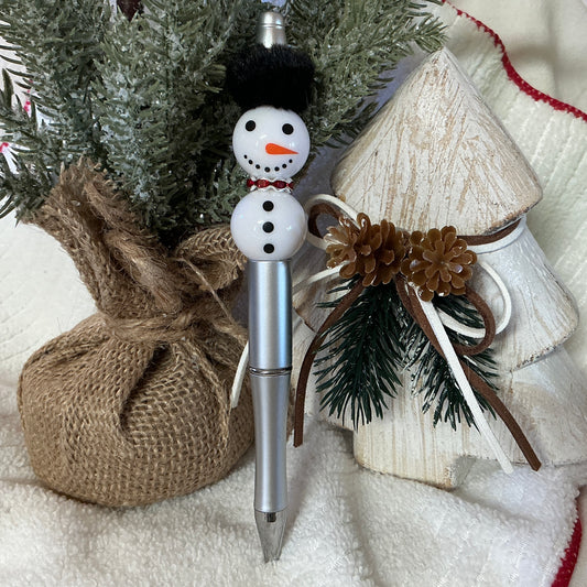 Pen w/Snowman Beads