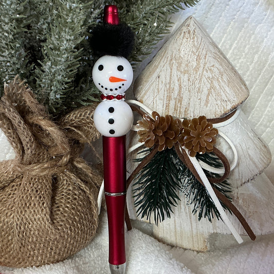 Pen w/Snowman Beads
