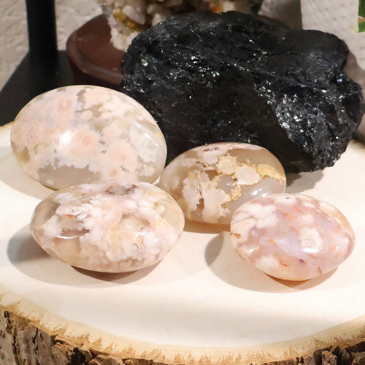 Flower Agate Palm Stone