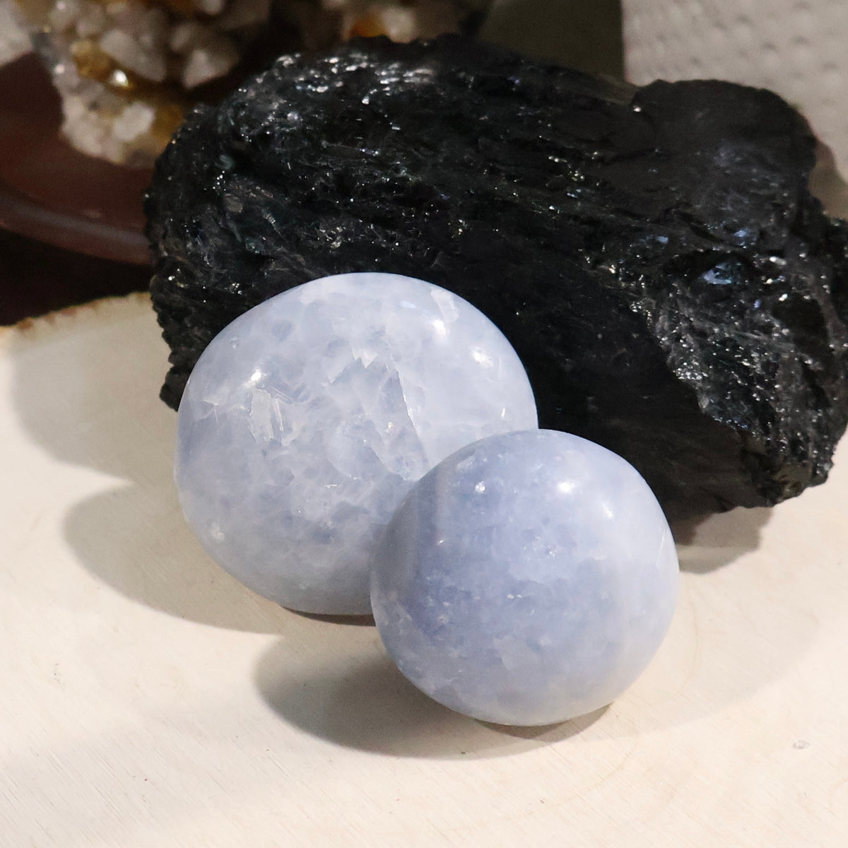 Celestite Palm Stone