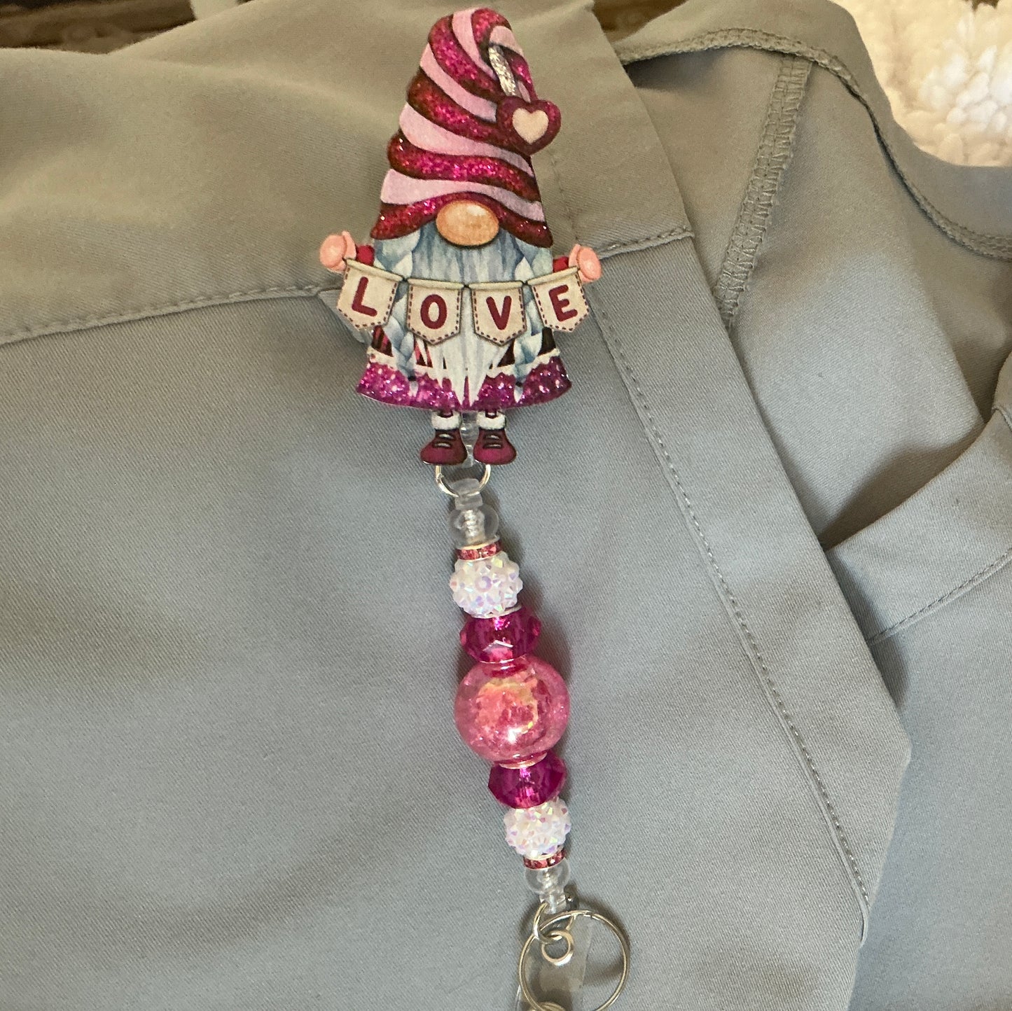 Badge Reel - Valentine Gnome