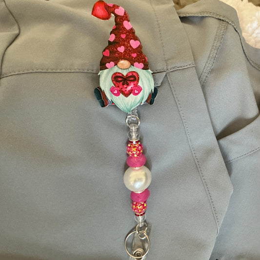 Badge Reel - Valentine Gnome